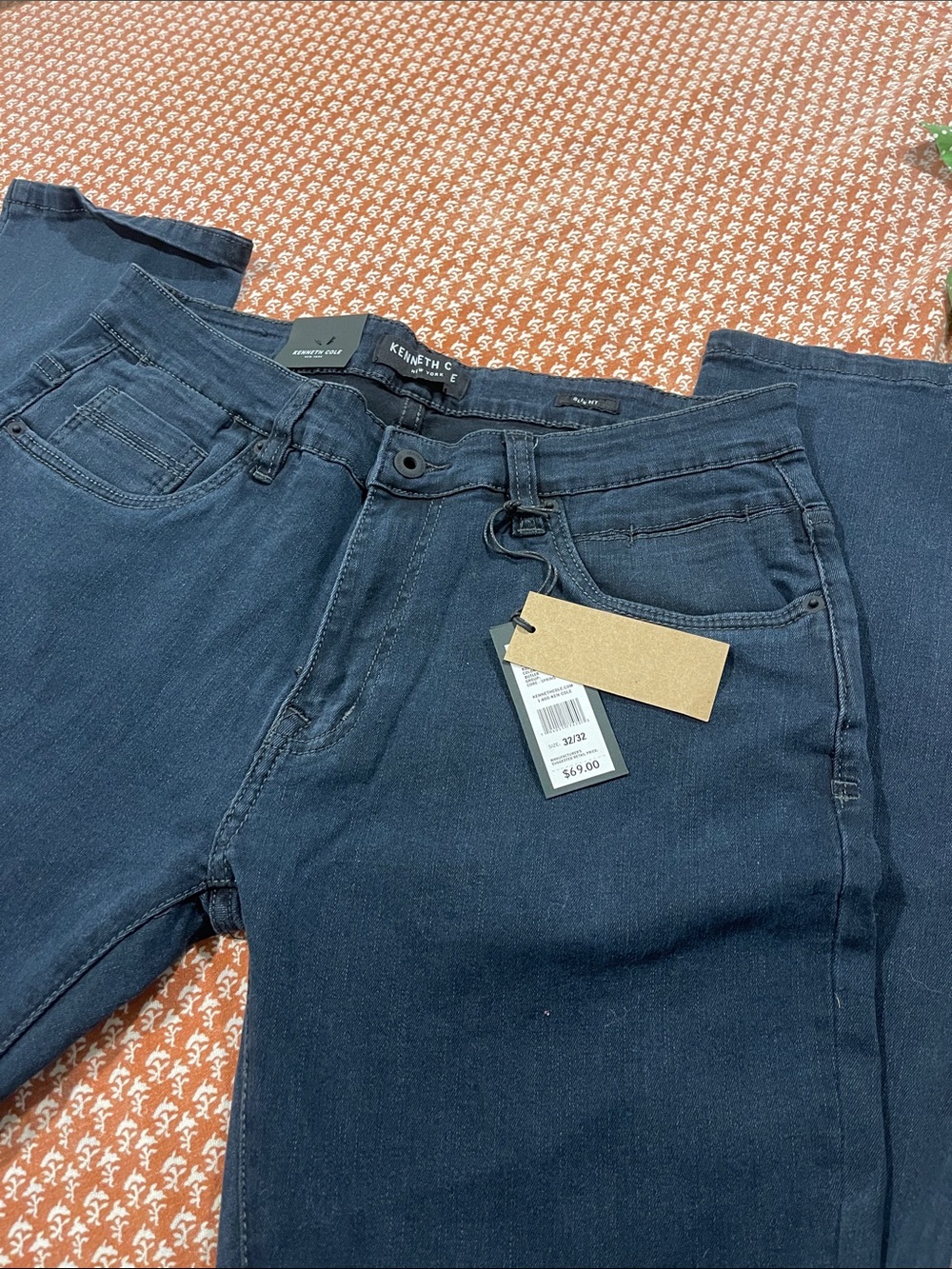 Kenneth Cole Men's Navy Slim Fit Jeans